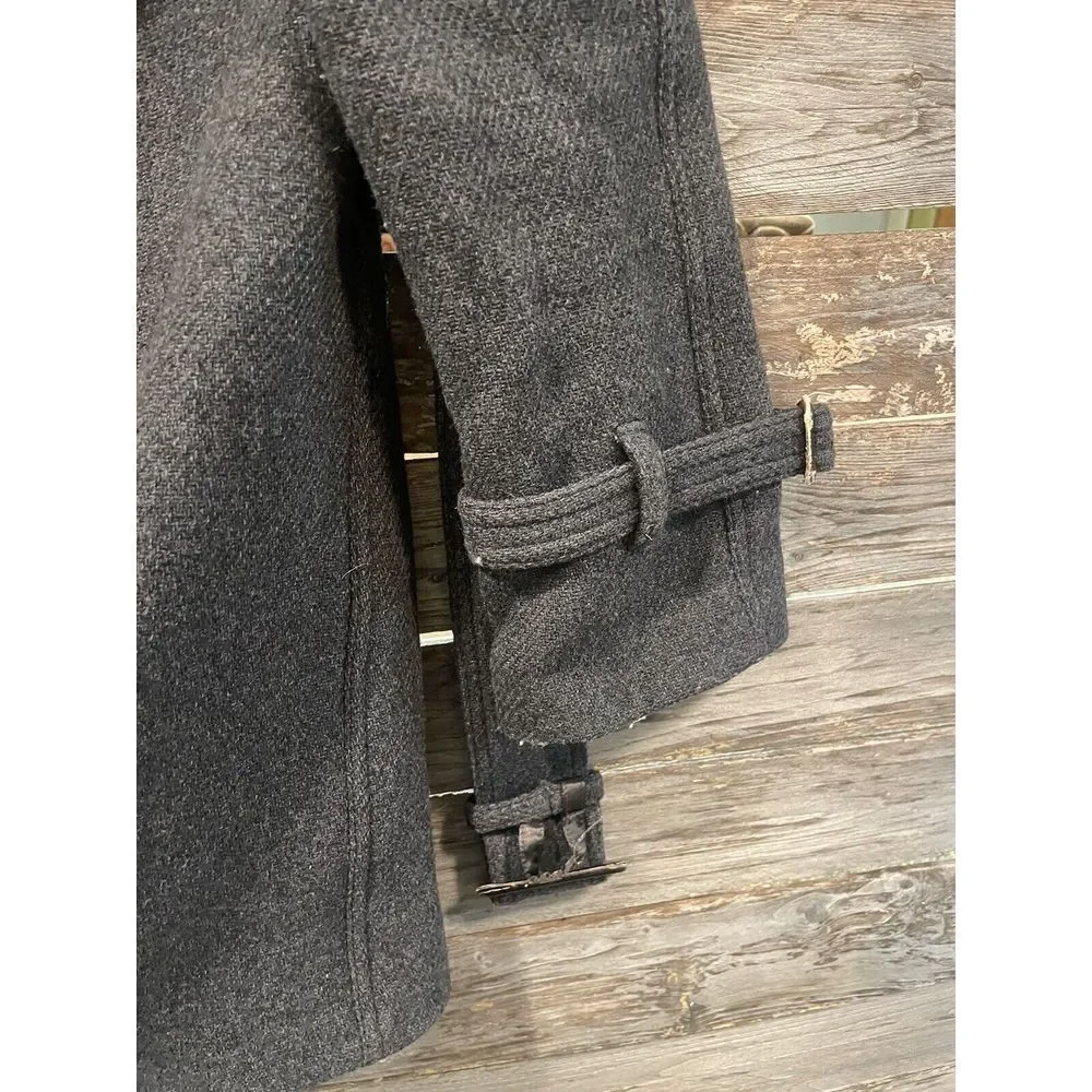 J Crew Majesty Peacoat Gray Wool Blend Stadium Cloth Nello Gori Size 10 - Picture 3 of 13